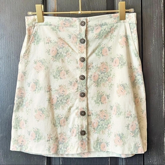 Lily White Dresses & Skirts - Lily White Floral Skirt with Button Detail